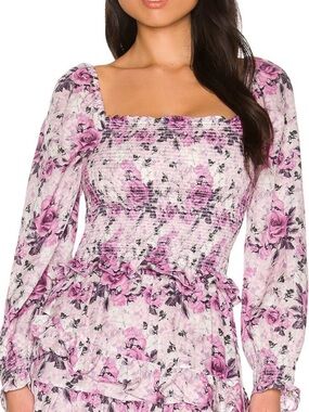 🌸 LoveShackFancy Floral Square Neck Crop Top 🌸